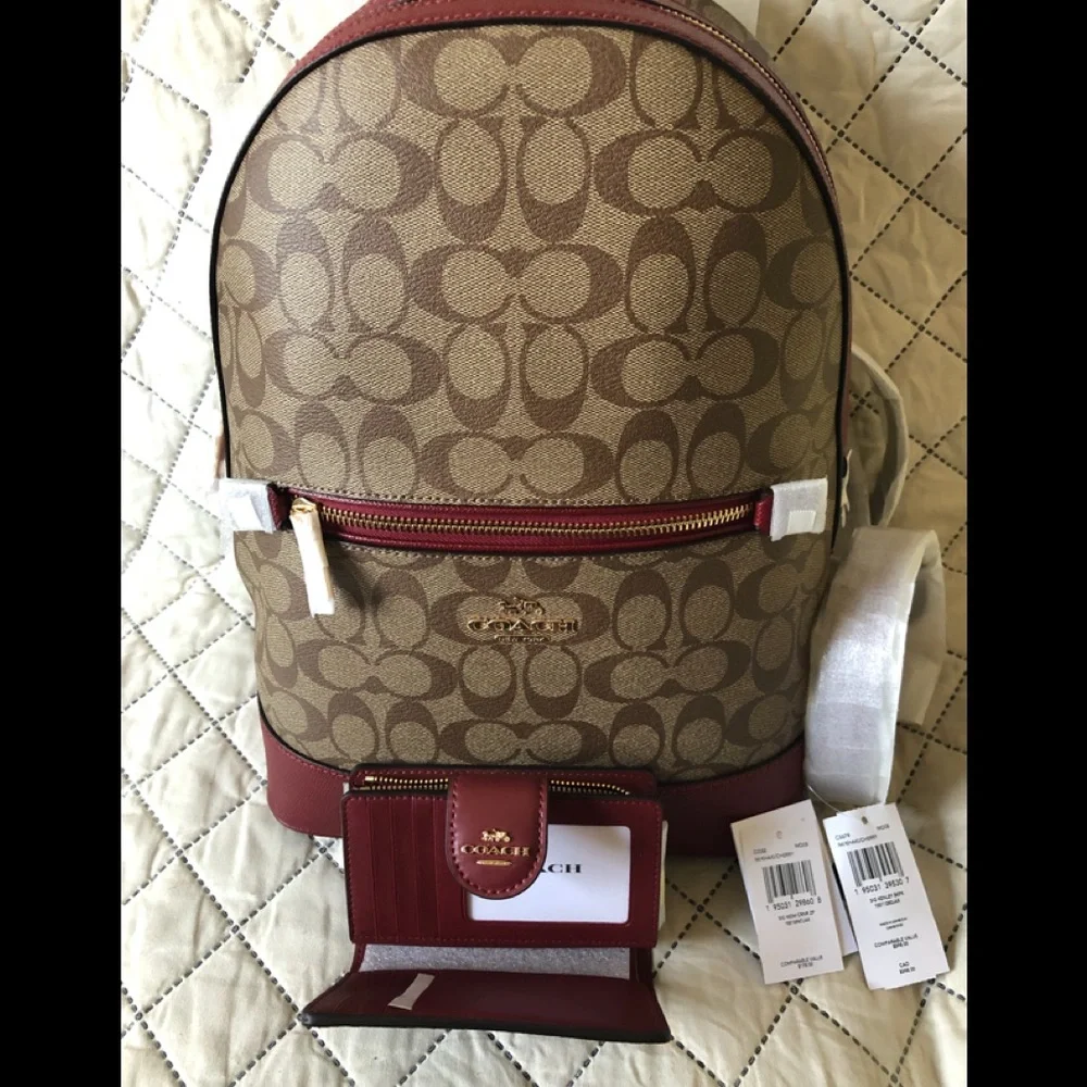Coach Kenley Backpack and Medium Corner Zip Wallet Set - Picture 2 of 13